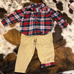 18-24 month gap flannel shirt and matching pants